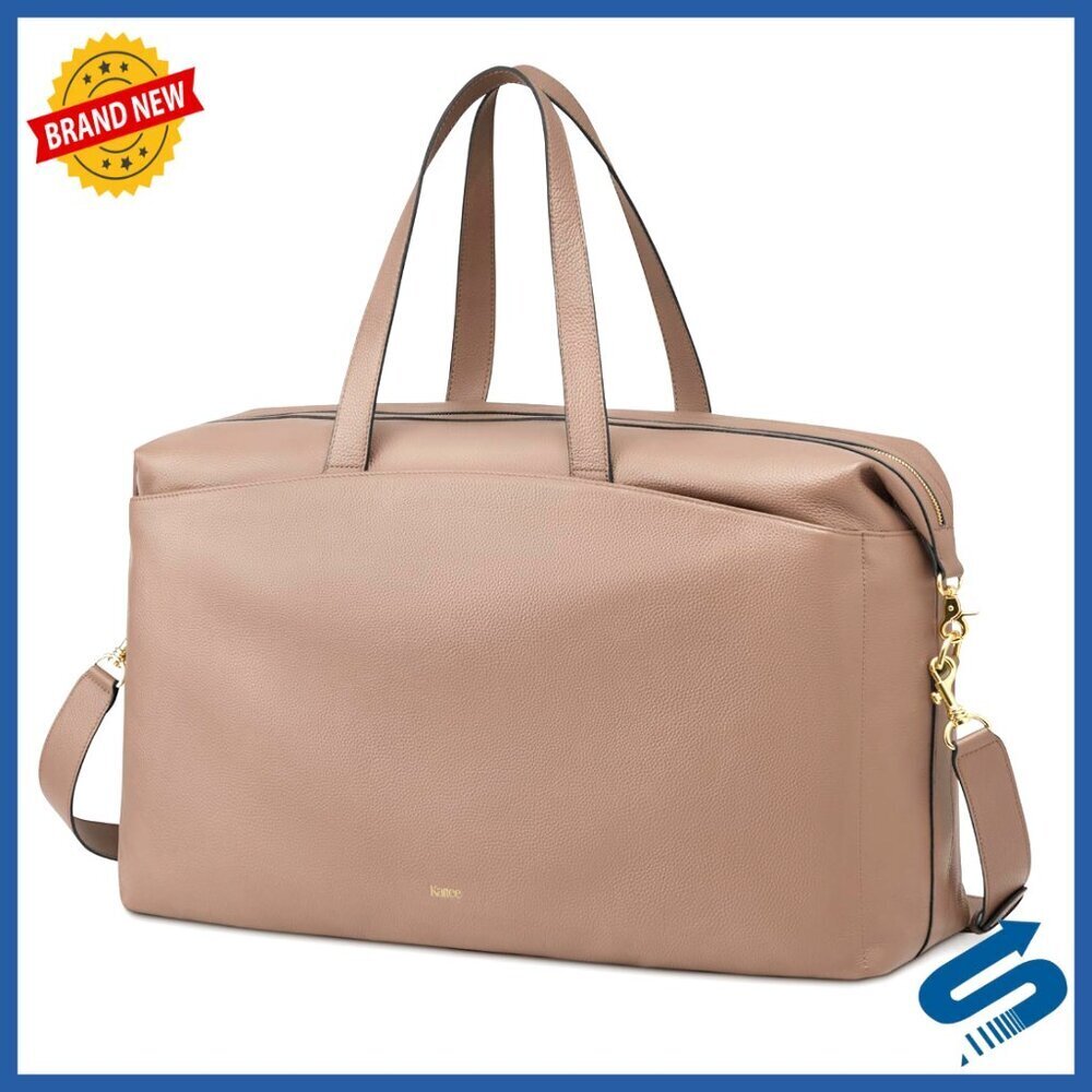 Large Leather Weekender Duffle Bag Carry On Travel Tote with Laptop Compartment